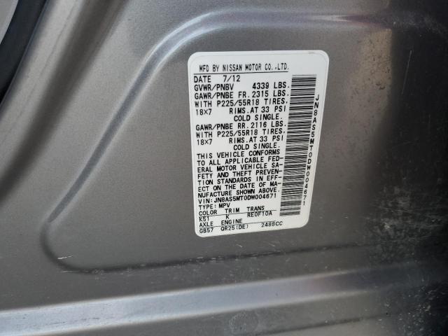 Photo 10 from auction – 2013 NISSAN ROGUE S with VIN JN8AS5MT0DW004671