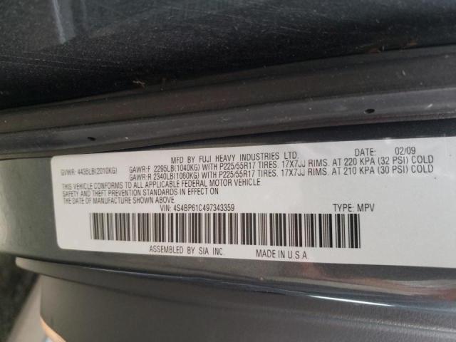 Photo 10 from auction – 2009 SUBARU OUTBACK 2. with VIN 4S4BP61C497343359