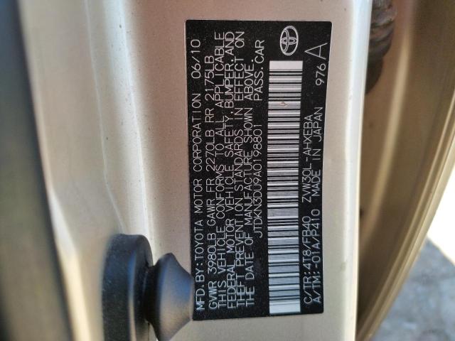 Photo 10 from auction – 2010 TOYOTA PRIUS with VIN JTDKN3DU9A0198801