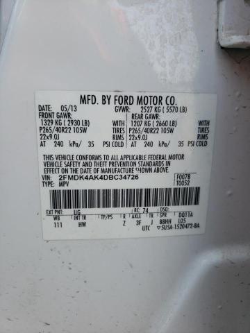 Photo 10 from auction – 2013 FORD EDGE SPORT with VIN 2FMDK4AK4DBC34726