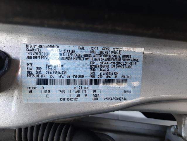 Photo 10 from auction – 2012 FORD FOCUS SE with VIN 1FAHP3F20CL314815