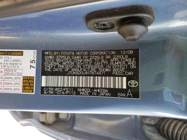 Photo 10 from auction – 2009 TOYOTA PRIUS with VIN JTDKB20U497874471