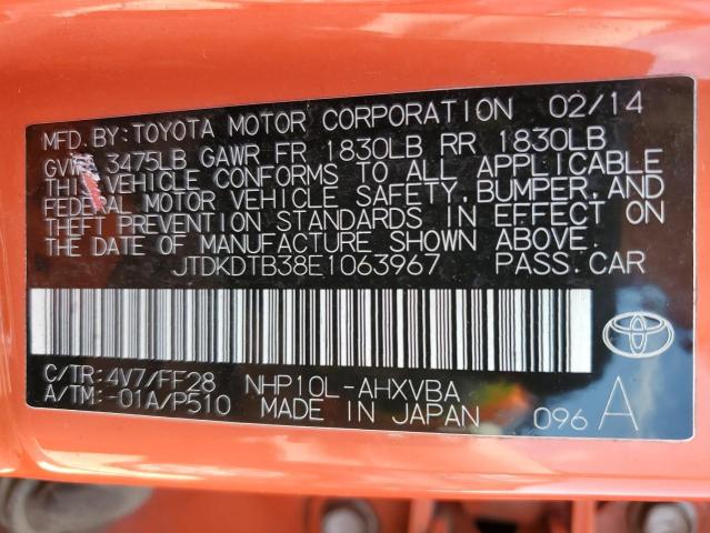 Photo 10 from auction – 2014 TOYOTA PRIUS C with VIN JTDKDTB38E1063967