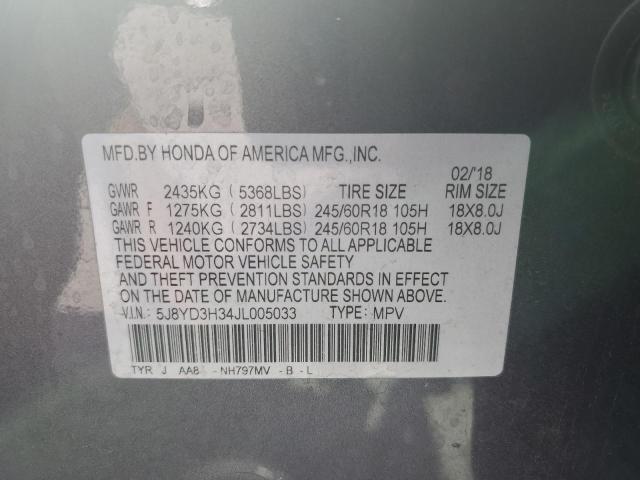 Photo 10 from auction – 2018 ACURA MDX with VIN 5J8YD3H34JL005033