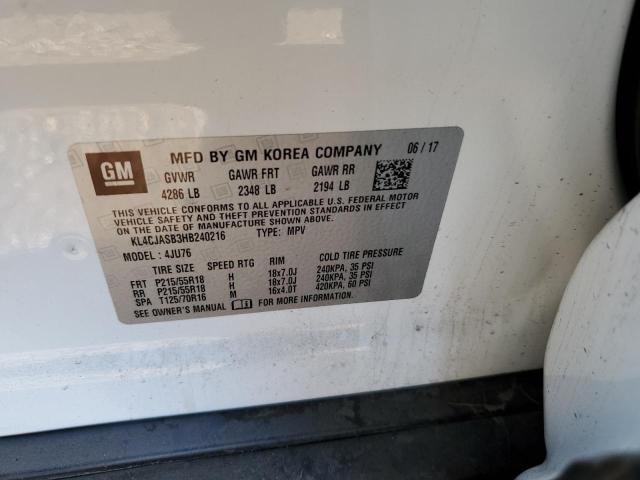 Photo 10 from auction – 2017 BUICK ENCORE PRE with VIN KL4CJASB3HB240216