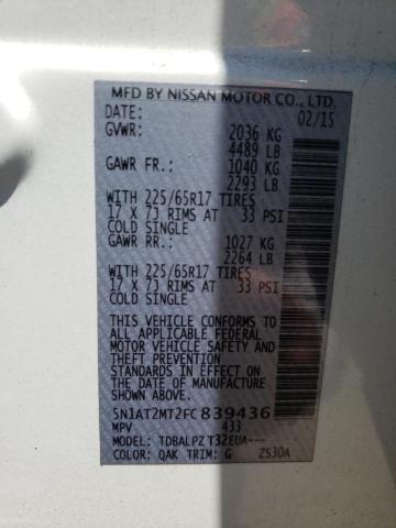 Photo 10 from auction – 2015 NISSAN ROGUE S with VIN 5N1AT2MT2FC839436