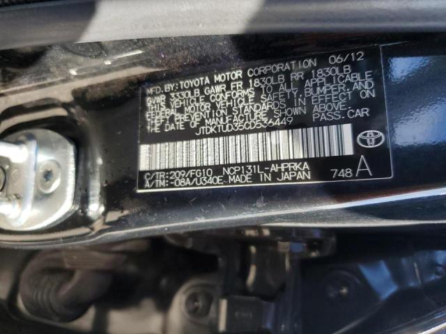 Photo 10 from auction – 2012 TOYOTA YARIS with VIN JTDKTUD35CD536449