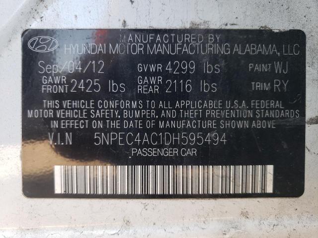 Photo 10 from auction – 2013 HYUNDAI SONATA SE with VIN 5NPEC4AC1DH595494