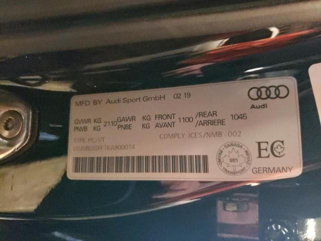 Photo 10 from auction – 2019 AUDI RS3 with VIN WUABWGFF1KA900014