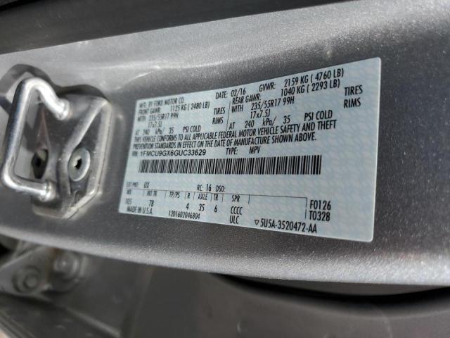 Photo 10 from auction – 2016 FORD ESCAPE SE with VIN 1FMCU9GX6GUC33629