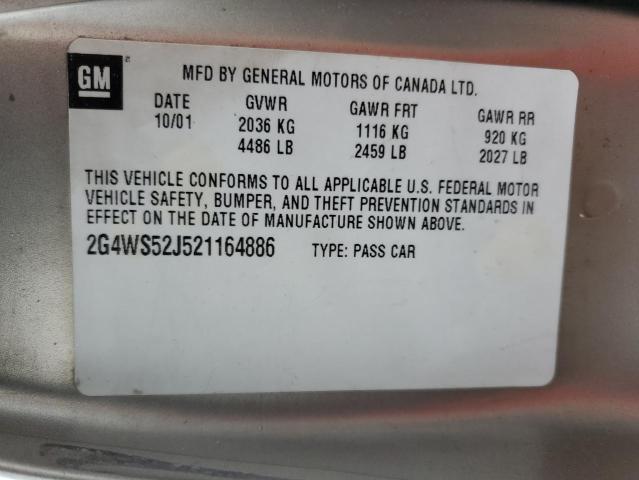 Photo 10 from auction – 2002 BUICK CENTURY CU with VIN 2G4WS52J521164886