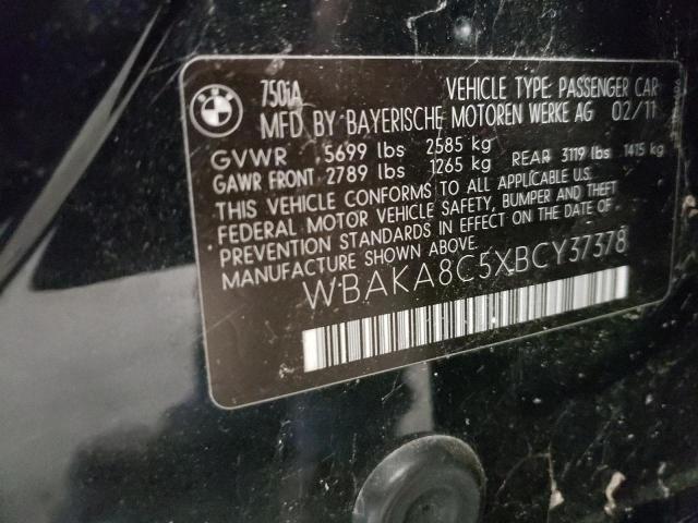 Photo 10 from auction – 2011 BMW 750 I with VIN WBAKA8C5XBCY37378
