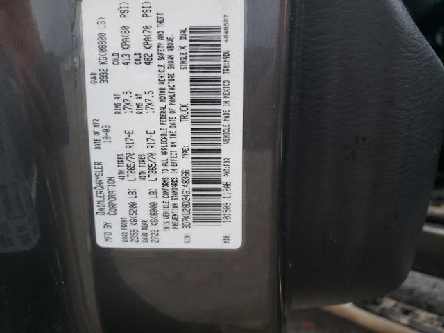 Photo 10 from auction – 2004 DODGE RAM 2500 S with VIN 3D7KU28D24G148366