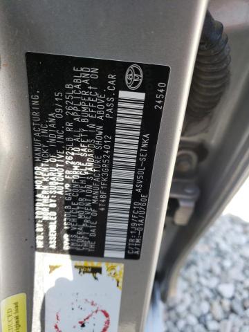 Photo 10 from auction – 2016 TOYOTA CAMRY LE with VIN 4T4BF1FK3GR524012