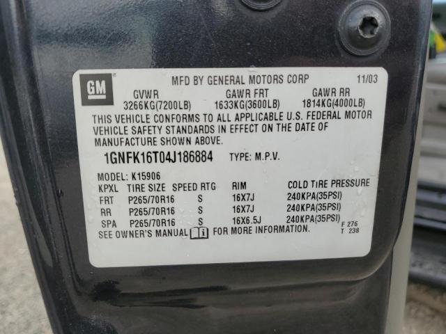 Photo 10 from auction – 2004 CHEVROLET SUBURBAN K with VIN 1GNFK16T04J186884