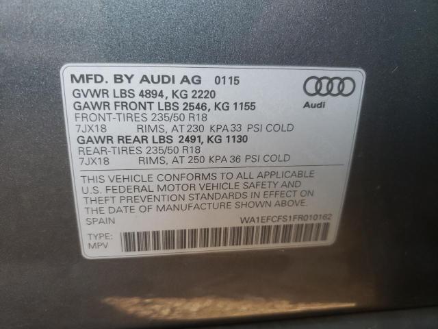 Photo 10 from auction – 2015 AUDI Q3 PREMIUM with VIN WA1EFCFS1FR010162