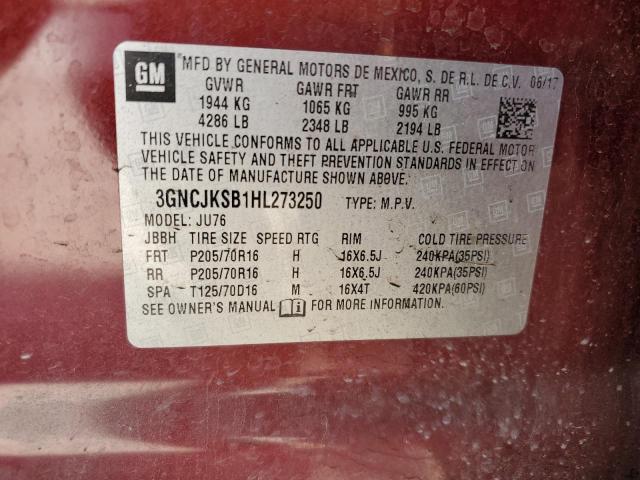 Photo 10 from auction – 2017 CHEVROLET TRAX LS with VIN 3GNCJKSB1HL273250