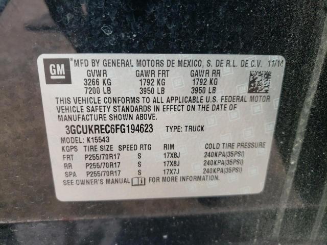 Photo 10 from auction – 2015 CHEVROLET SILVRK1500 with VIN 3GCUKREC6FG194623