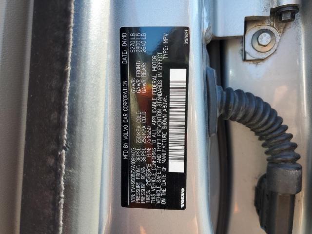 Photo 10 from auction – 2010 VOLVO XC70 3.2 with VIN YV4960BZXA1091403