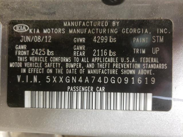 Photo 10 from auction – 2013 KIA OPTIMA EX with VIN 5XXGN4A74DG091619