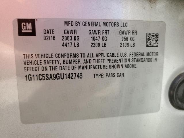 Photo 10 from auction – 2016 CHEVROLET MALIBU LIM with VIN 1G11C5SA9GU142745