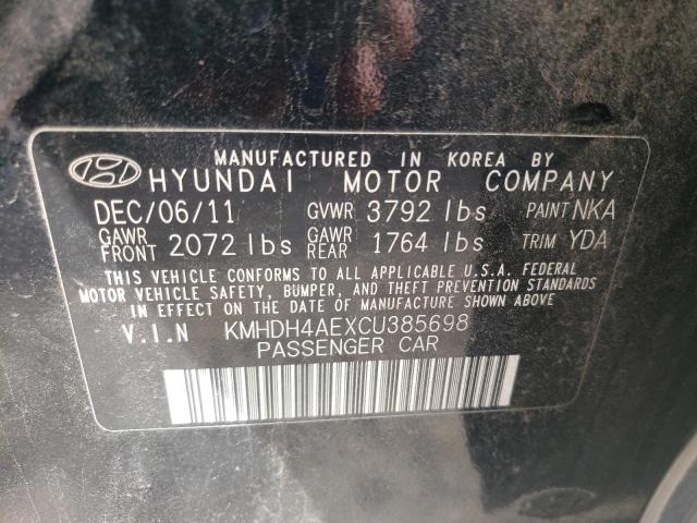 Photo 10 from auction – 2012 HYUNDAI ELANTRA GL with VIN KMHDH4AEXCU385698