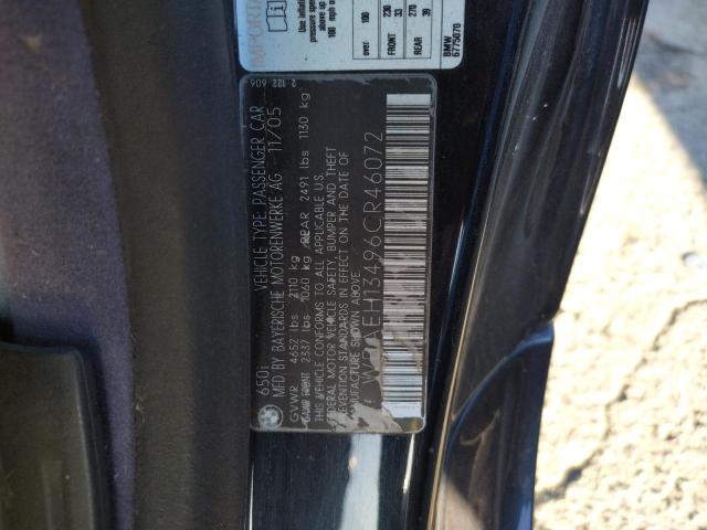 Photo 10 from auction – 2006 BMW 650 I with VIN WBAEH13496CR46072