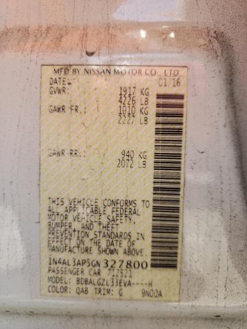 Photo 10 from auction – 2016 NISSAN ALTIMA 2.5 with VIN 1N4AL3AP5GN327800