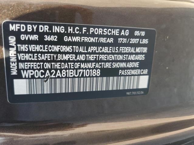 Photo 10 from auction – 2011 PORSCHE BOXSTER with VIN WP0CA2A81BU710188