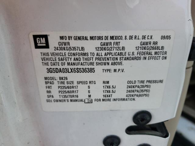 Photo 10 from auction – 2006 BUICK RENDEZVOUS with VIN 3G5DA03LX6S536385