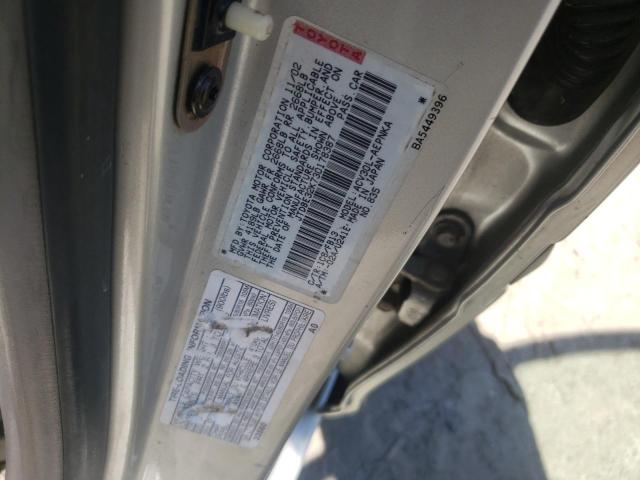 Photo 10 from auction – 2003 TOYOTA CAMRY LE with VIN JTDBE32K730178387