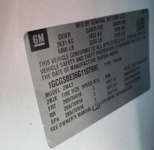 Photo 10 from auction – 2016 CHEVROLET COLORADO with VIN 1GCGSBE36G1107906