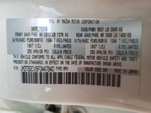 Photo 10 from auction – 2015 MAZDA CX-9 TOURI with VIN JM3TB2CV5F0447840