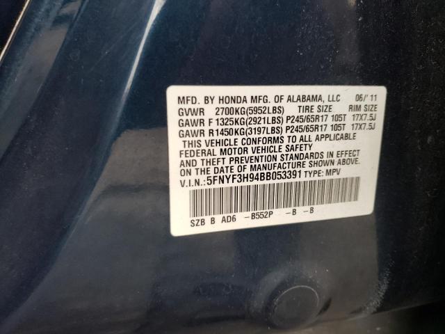 Photo 10 from auction – 2011 HONDA PILOT TOUR with VIN 5FNYF3H94BB053391