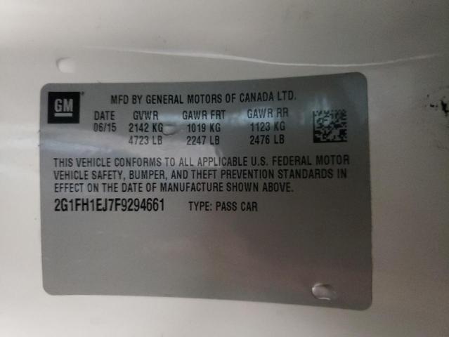 Photo 10 from auction – 2015 CHEVROLET CAMARO SS with VIN 2G1FH1EJ7F9294661