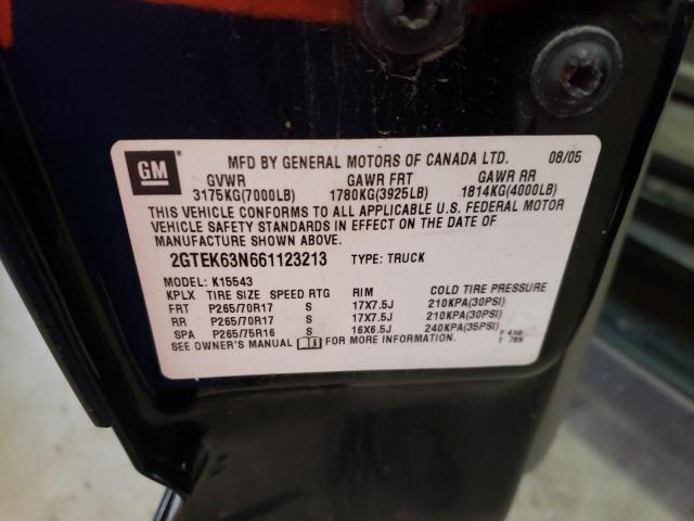 Photo 10 from auction – 2006 GMC SIERRA K15 with VIN 2GTEK63N661123213