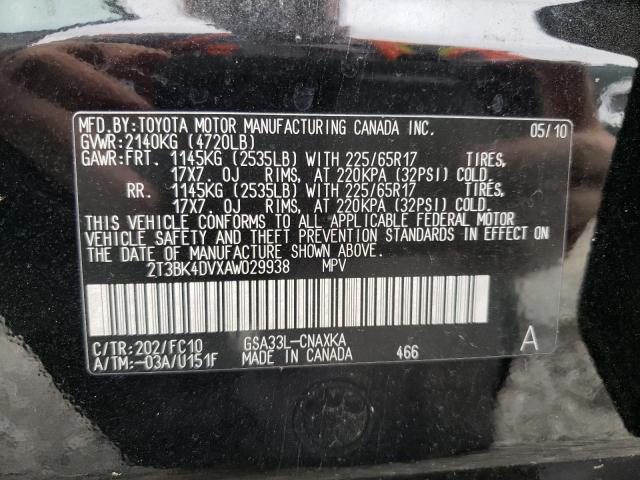 Photo 10 from auction – 2010 TOYOTA RAV4 with VIN 2T3BK4DVXAW029938