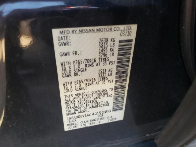 Photo 10 from auction – 2010 NISSAN FRONTIER C with VIN 1N6AD0EV1AC425088