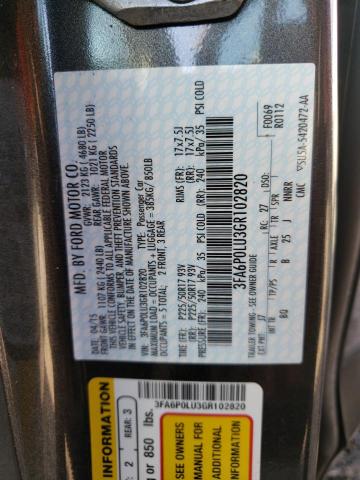 Photo 10 from auction – 2016 FORD FUSION SE with VIN 3FA6P0LU3GR102820