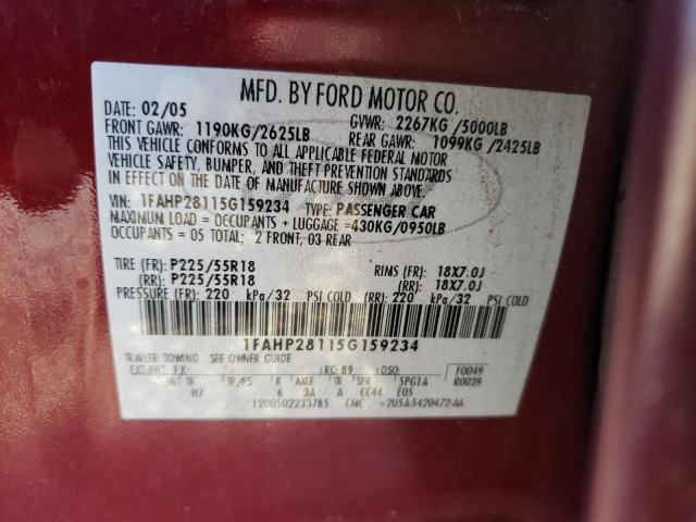 Photo 10 from auction – 2005 FORD FIVE HUNDR with VIN 1FAHP28115G159234