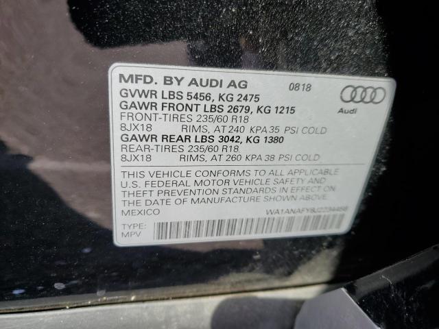 Photo 10 from auction – 2018 AUDI Q5 PREMIUM with VIN WA1ANAFY8J2234458