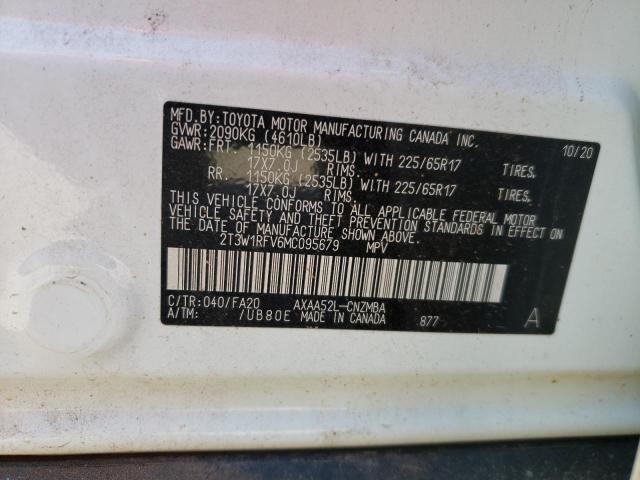 Photo 10 from auction – 2021 TOYOTA RAV4 XLE with VIN 2T3W1RFV6MC095679