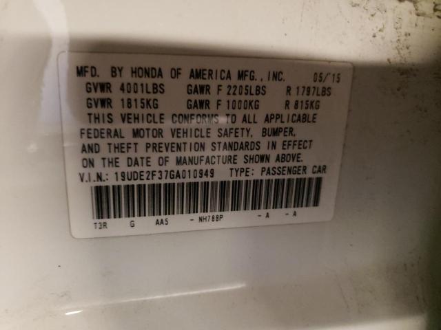 Photo 10 from auction – 2016 ACURA ILX BASE W with VIN 19UDE2F37GA010949