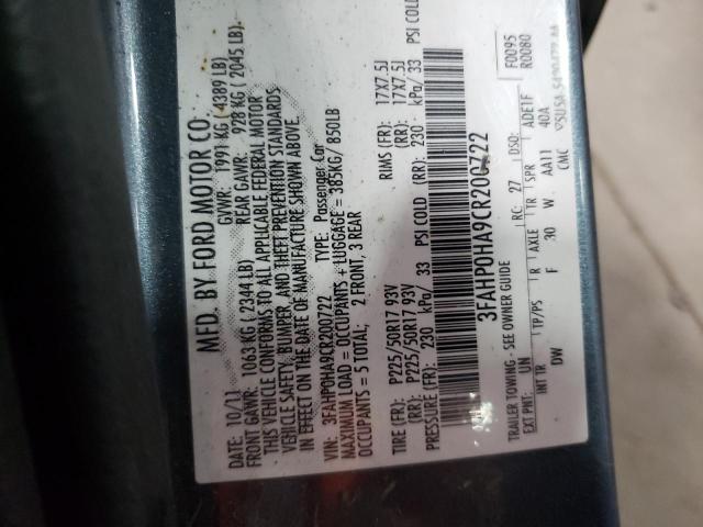 Photo 10 from auction – 2012 FORD FUSION SE with VIN 3FAHP0HA9CR200722
