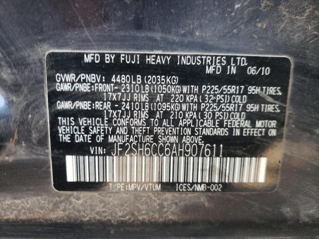 Photo 10 from auction – 2010 SUBARU FORESTER 2 with VIN JF2SH6CC6AH907611