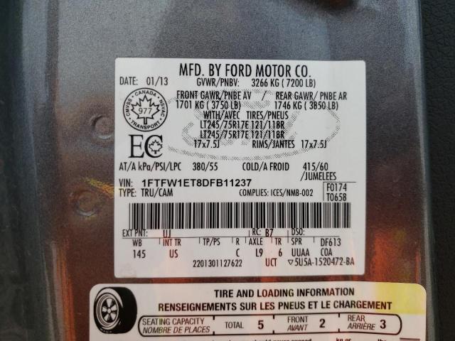 Photo 10 from auction – 2013 FORD F150 SUPER with VIN 1FTFW1ET8DFB11237