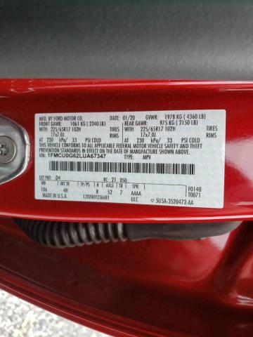 Photo 10 from auction – 2020 FORD ESCAPE SE with VIN 1FMCU0G62LUA67347