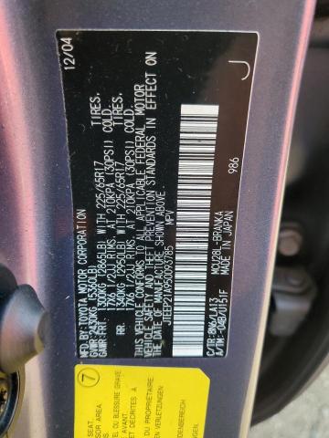 Photo 10 from auction – 2005 TOYOTA HIGHLANDER with VIN JTEEP21A950093785