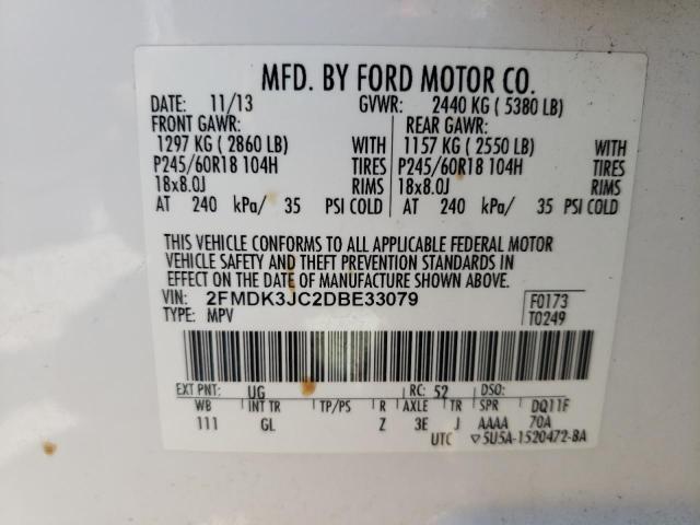 Photo 10 from auction – 2013 FORD EDGE SEL with VIN 2FMDK3JC2DBE33079