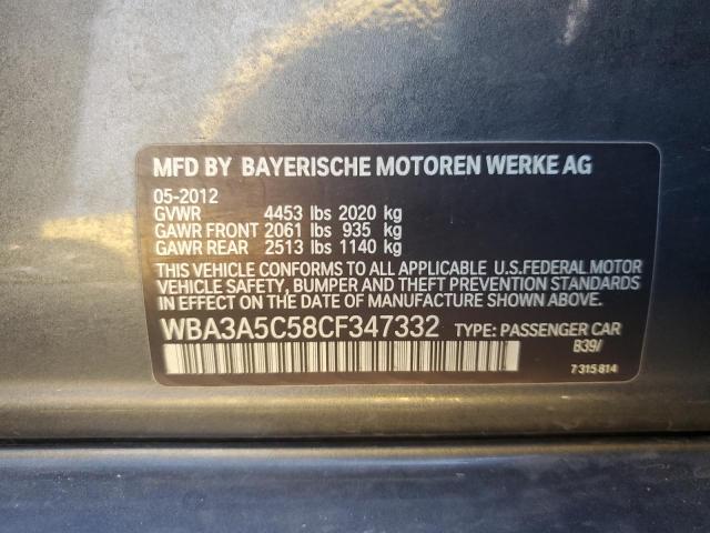Photo 10 from auction – 2012 BMW 328 I with VIN WBA3A5C58CF347332